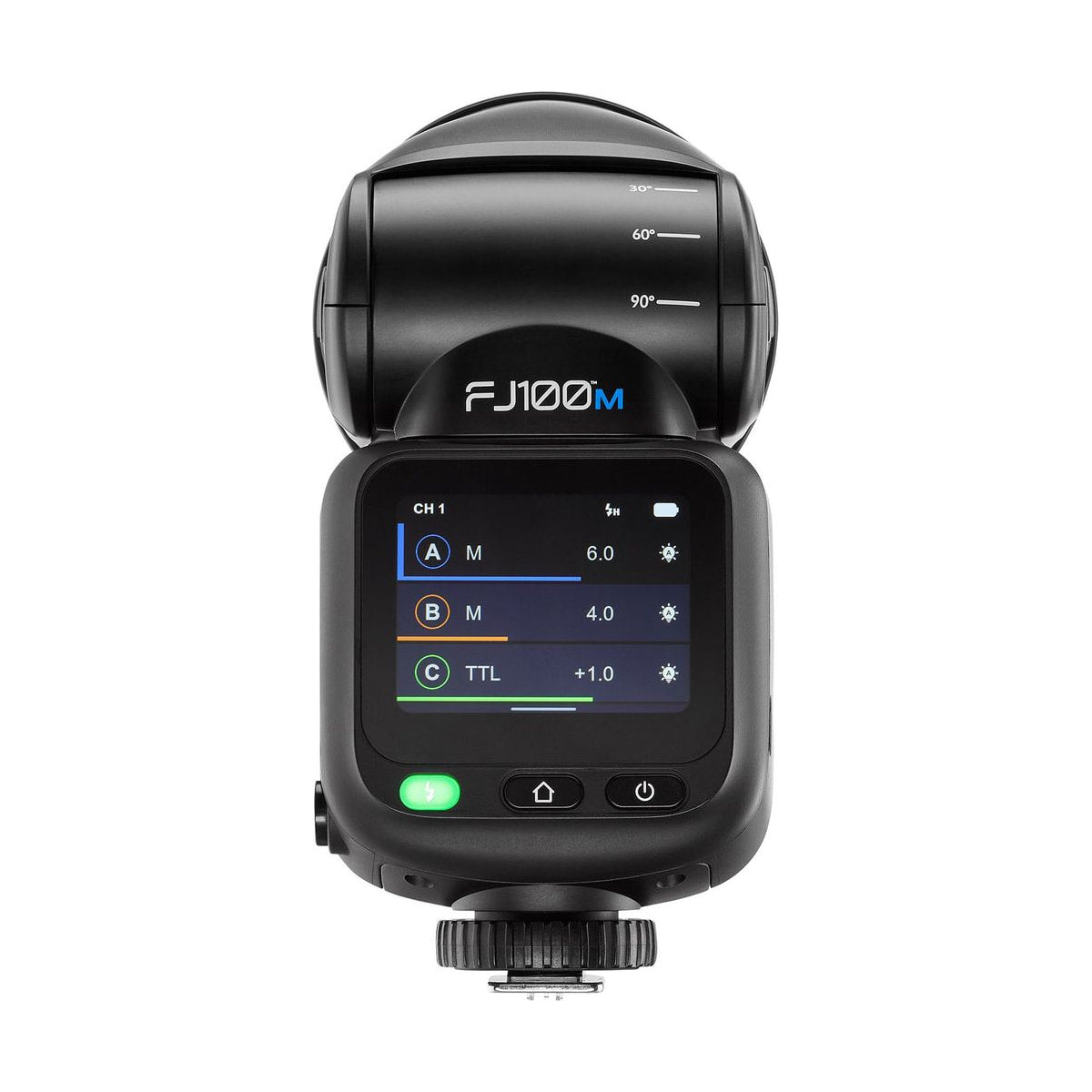 Westcott FJ100 M Touchscreen Speedlight Flash with Multi-Brand Camera Mount (100Ws) — back view