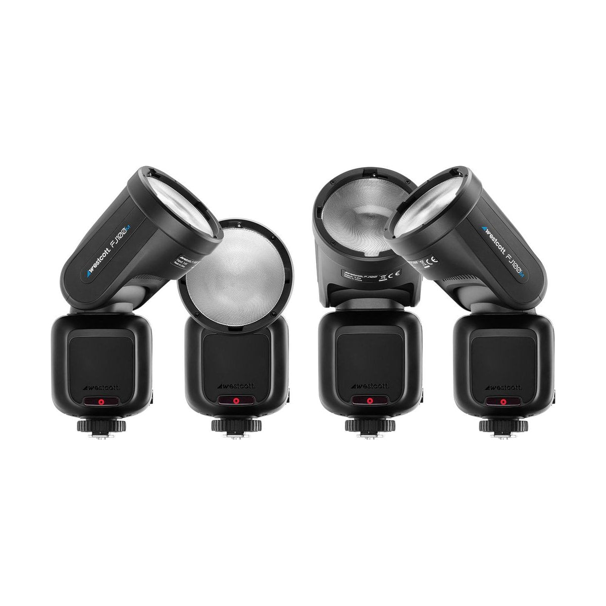 Westcott FJ100 M Touchscreen Speedlight Flash with Multi-Brand Camera Mount (100Ws) — articulating head view