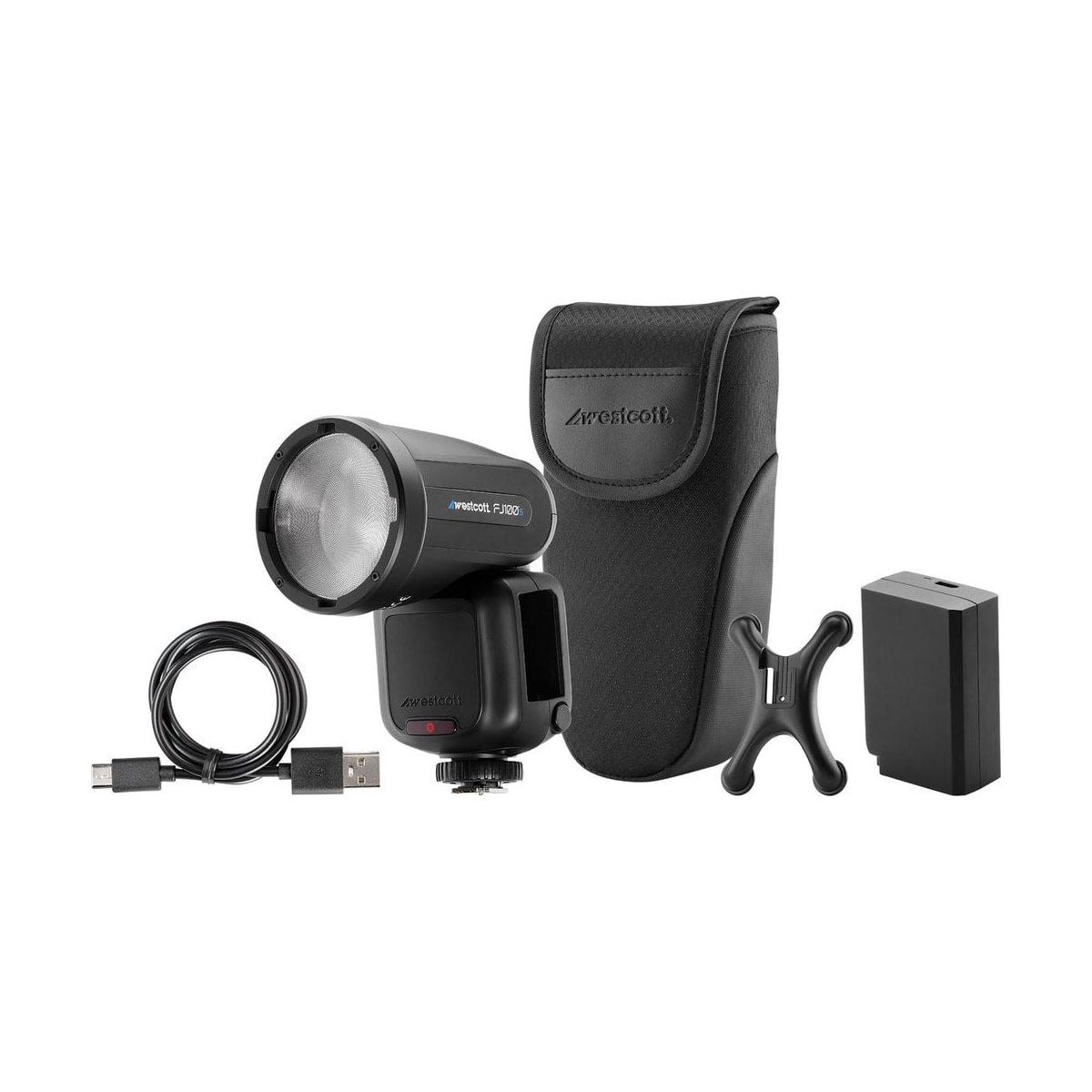 Westcott FJ100 S Touchscreen Speedlight Flash with Sony Camera Mount (100Ws) — included components view