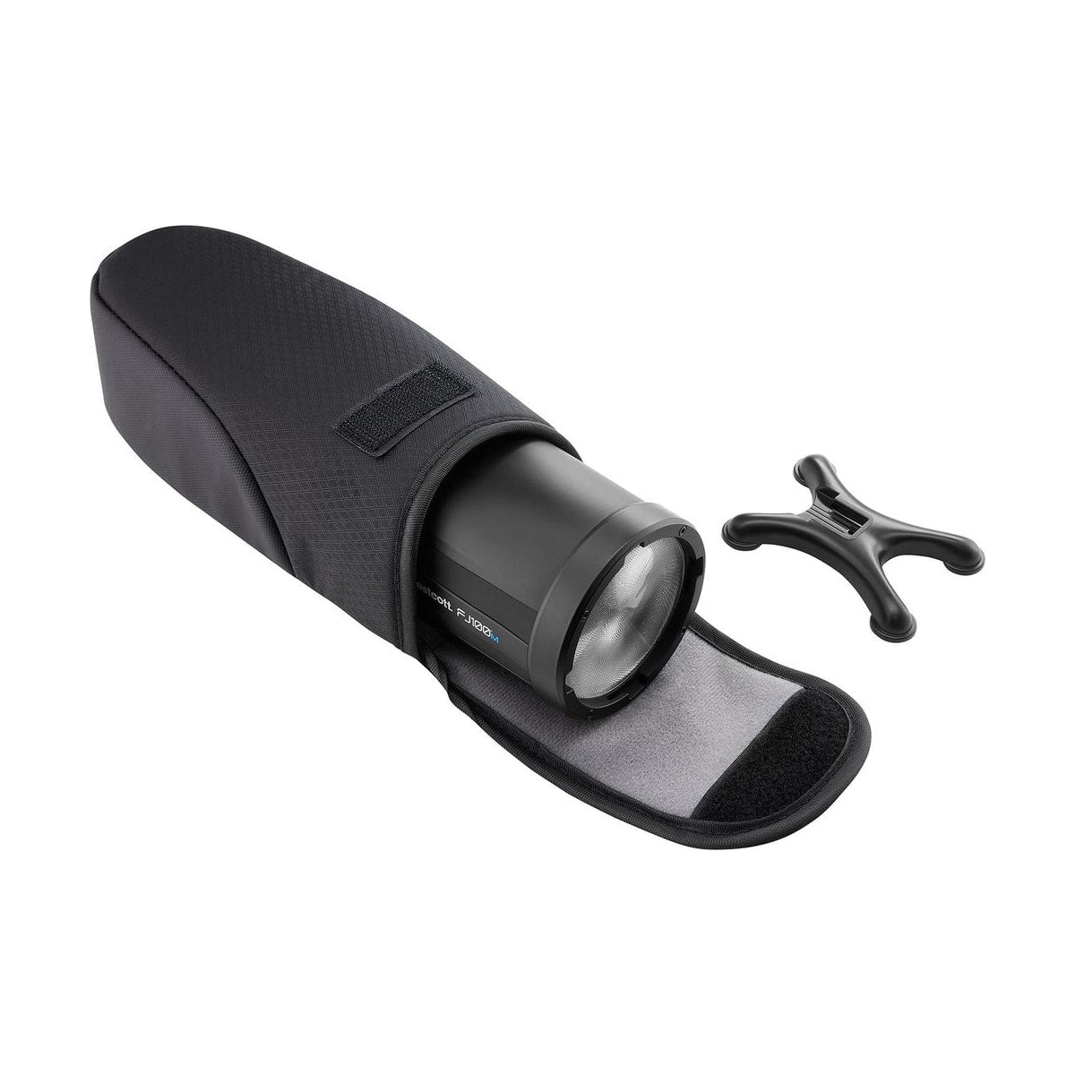Westcott FJ100 M Touchscreen Speedlight Flash with Multi-Brand Camera Mount (100Ws) — packed case view