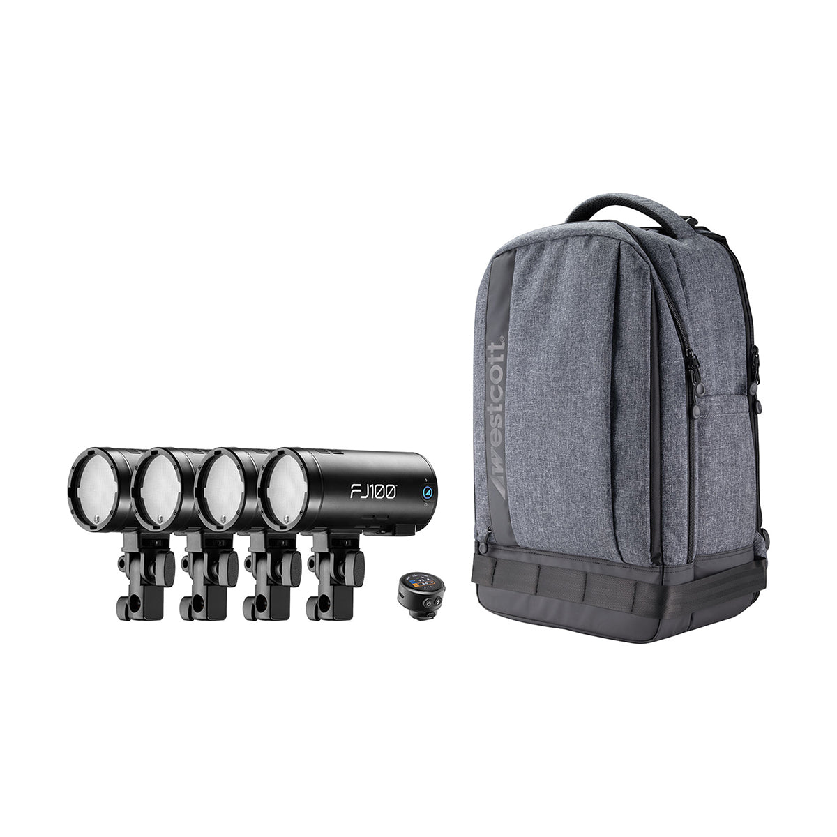 Westcott FJ100 Strobe 4-Light Backpack Kit with FJ-T1 M Multi-Brand Wireless Trigger