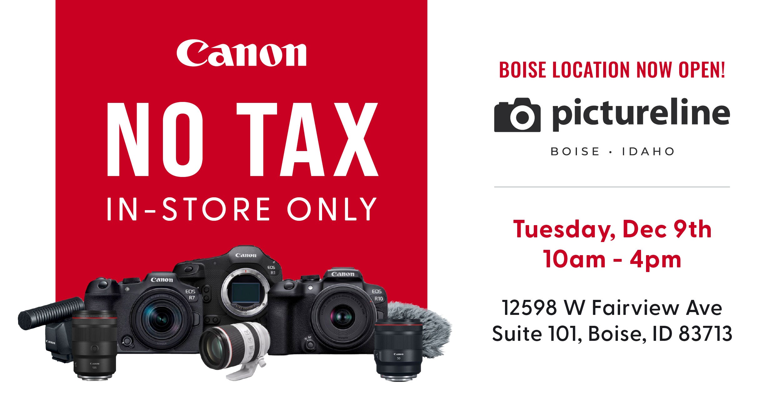 Canon No Tax Day at Boise - December 9th, 2025