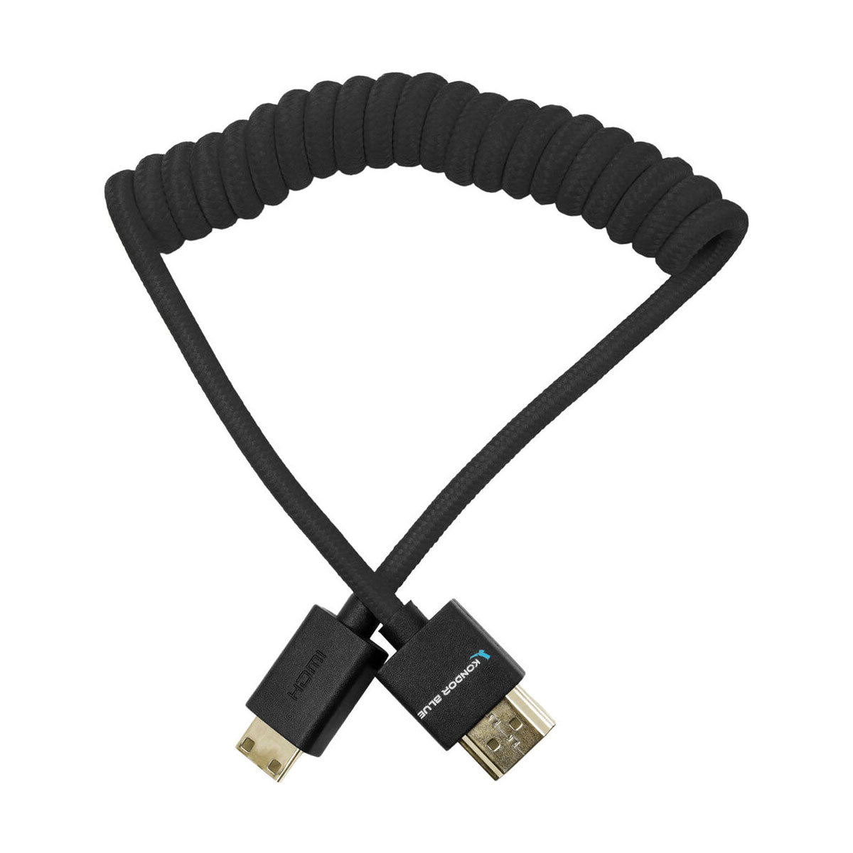 Kondor Blue Coiled 12 to 24" Mini to Full HDMI Cable (Black)