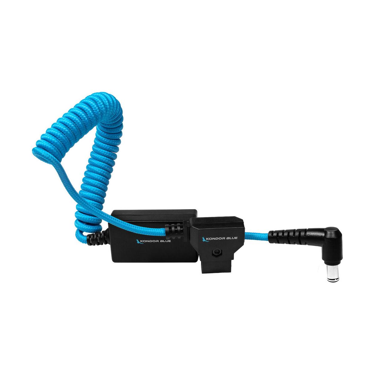Kondor Blue Coiled 14 to 24" D-Tap to 19.5V Regulated DC Cable for Sony FX6/FX9 (Blue)