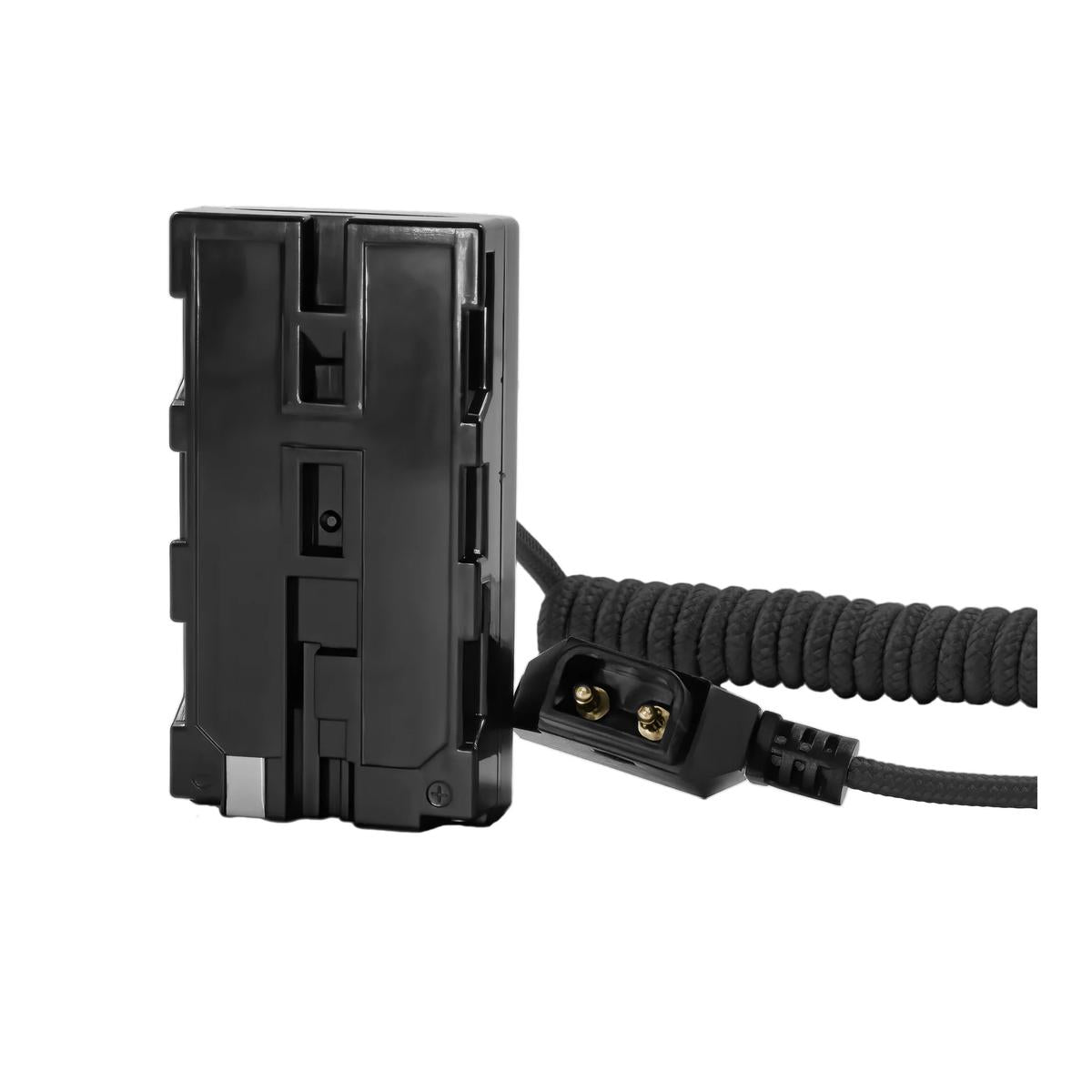 Kondor Blue Coiled 16 to 32" D-Tap to Sony L-Series NPF Dummy Battery Cable (Black)