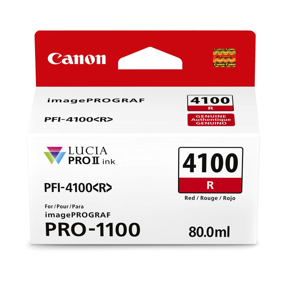 Canon PFI-4100 Red Pigment Ink Tank 80mL (PRO-1100)