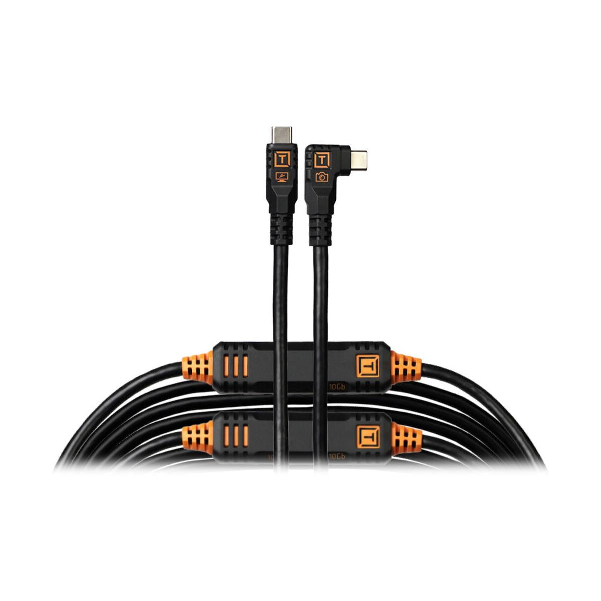 Tether Tools TetherPro Optima 10G USB-C, 31’ Black - Right Angle