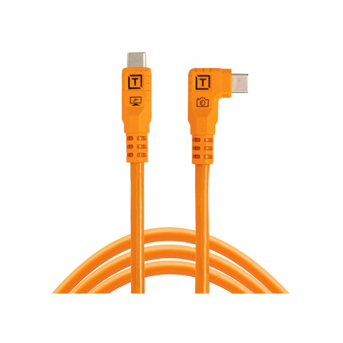 Tether Tools TetherPro Optima 10G USB-C, 10’ Orange - Right Angle