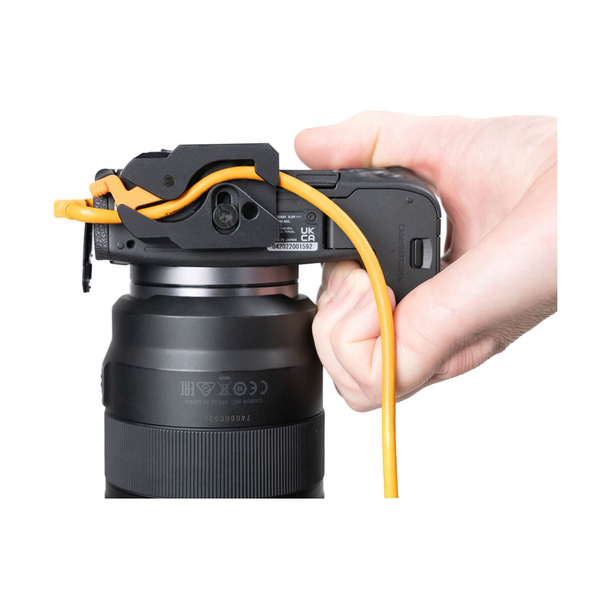 Tether Tools TetherPro Optima LeverLock and Cable Kit 10G USB-C, 15’ Orange - Right Angle