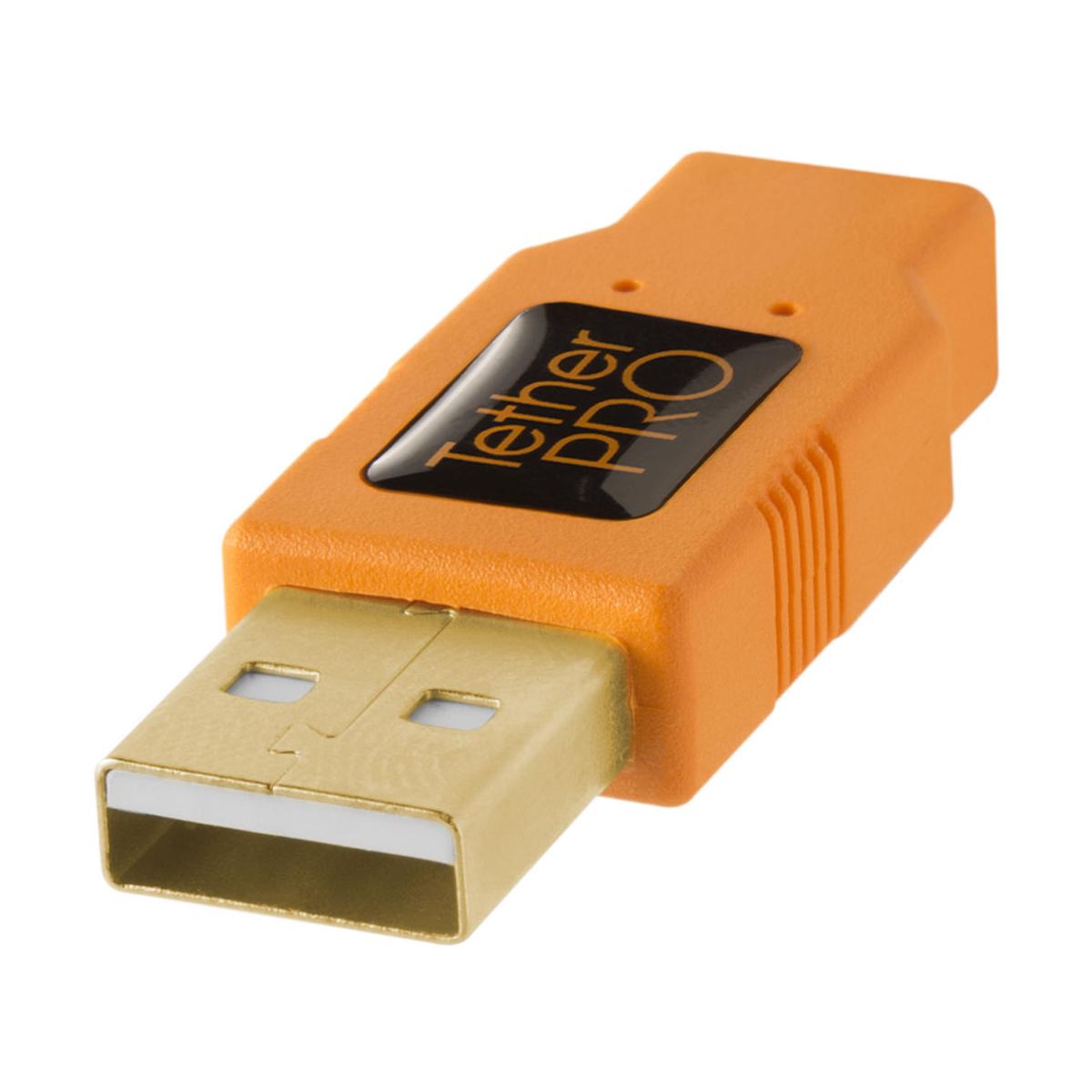 Tether Tools TetherPro USB 2.0 to Mini-B 5-Pin, 15' (4.6m), ORG