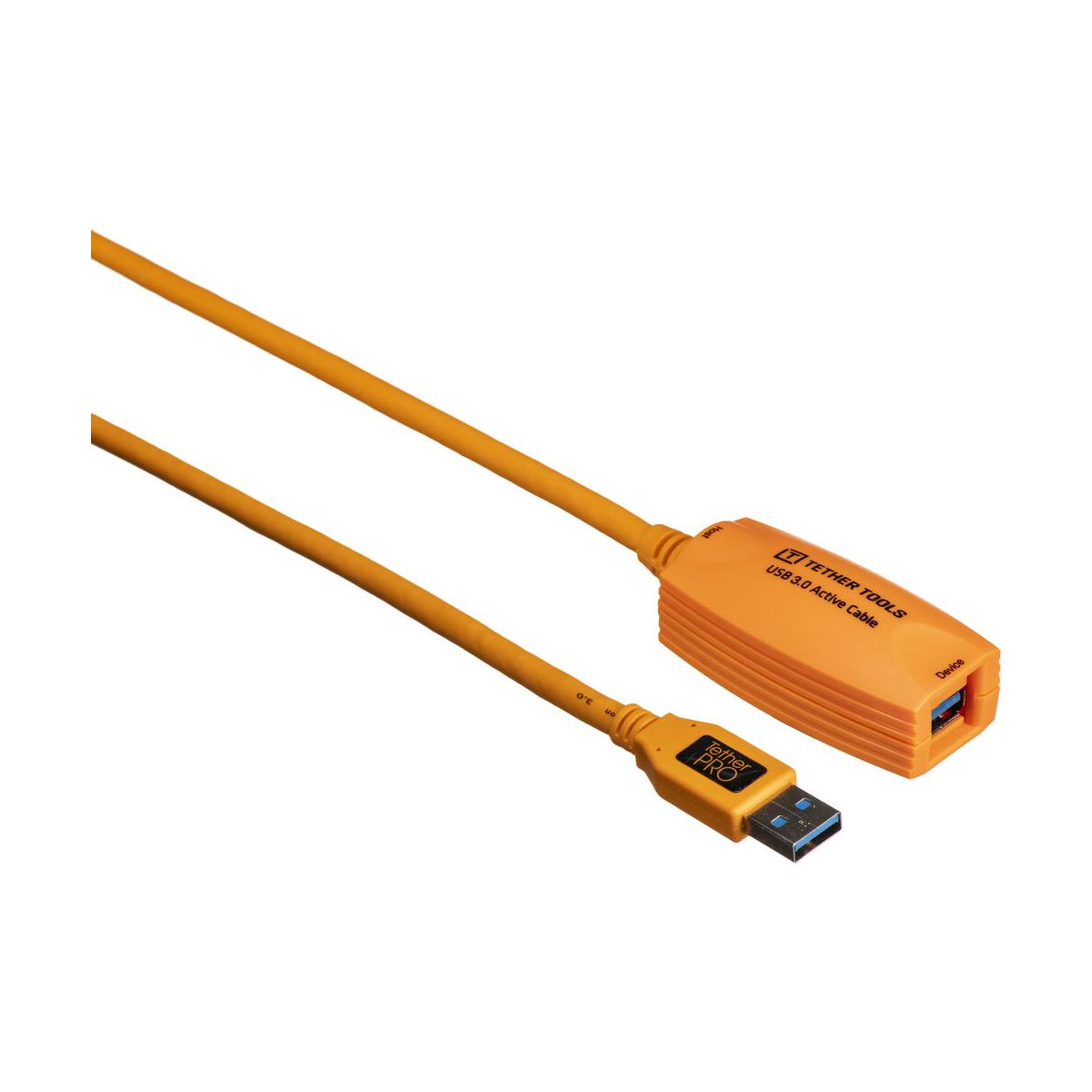 Tether Tools TetherPro USB 3.0 to USB Female Active Extension, 16' (5m), ORG