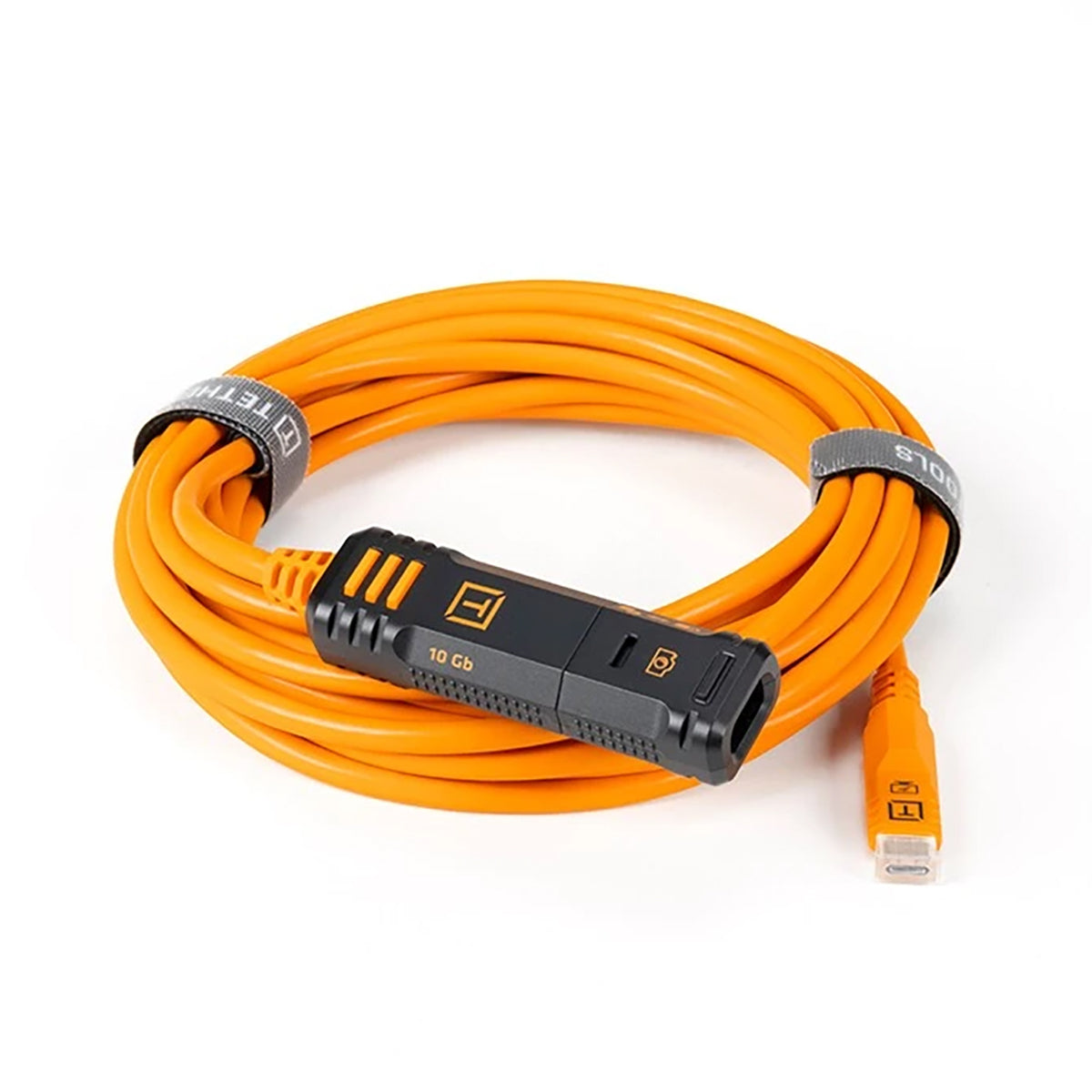 TetherPro Optima 10G USB-C TetherBoost Locking Extension Cable, 16’ Orange