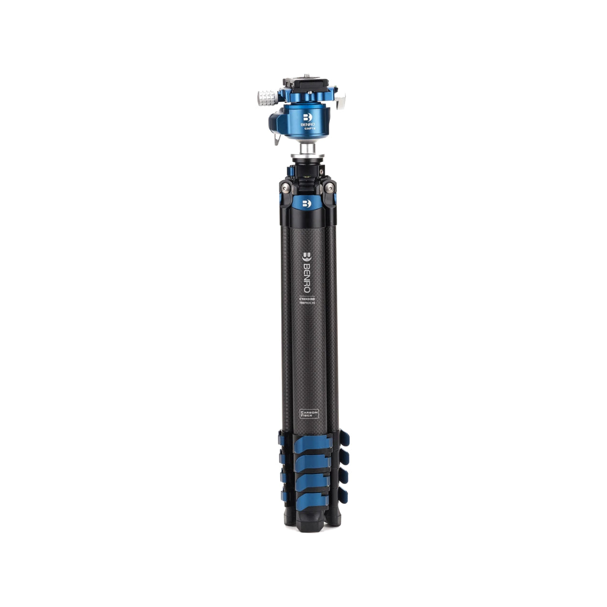 Benro BlackBird Carbon Fiber Tripod with G36PT Inverted Ball Head — folded tripod view