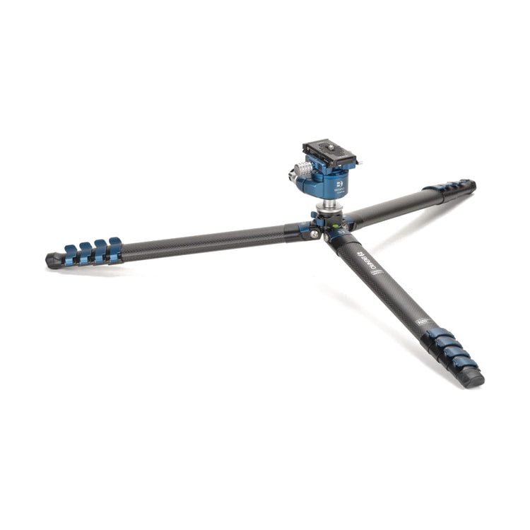 Benro BlackBird Carbon Fiber Tripod with G36PT Inverted Ball Head — low angle spread tripod view