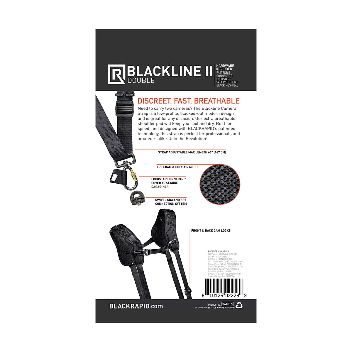 BlackRapid Blackline II Double Camera Harness — blackline ii double product features graphic view
