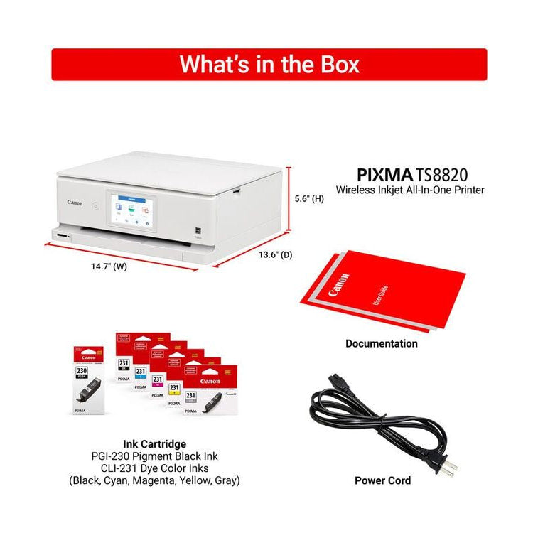 Canon PIXMA TS8820 Wireless Home All-In-One Printer — view 19 view