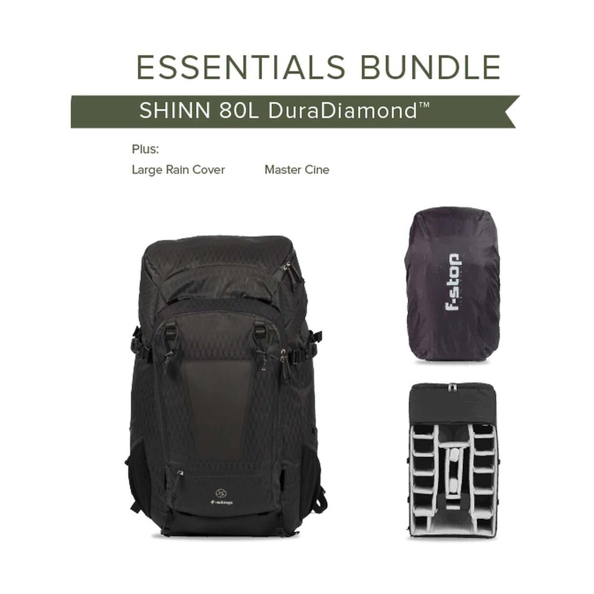 f-stop SHINN 80L DuraDiamond Essential Backpack Bundle (Anthracite Black)
