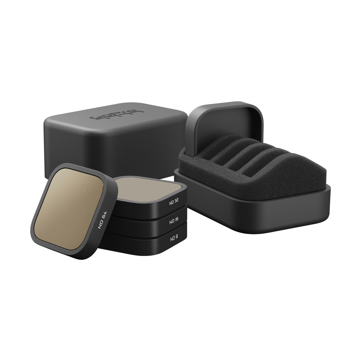 GoPro ND Filter 4-Pack for Mission 1 Cameras — four filter kit with storage case view