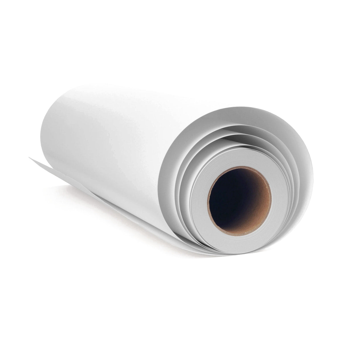 Moab Entrada Rag Natural 290 24”x40’ Roll — angled view of an unboxed paper roll view