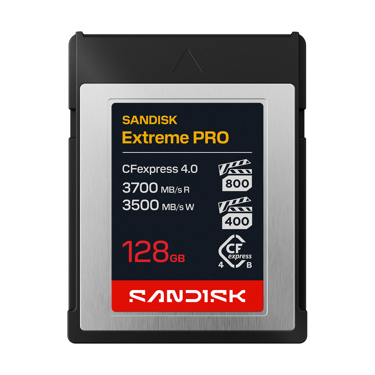 Sandisk 128GB Extreme PRO CFexpress 4.0 Type B Memory Card — front view view