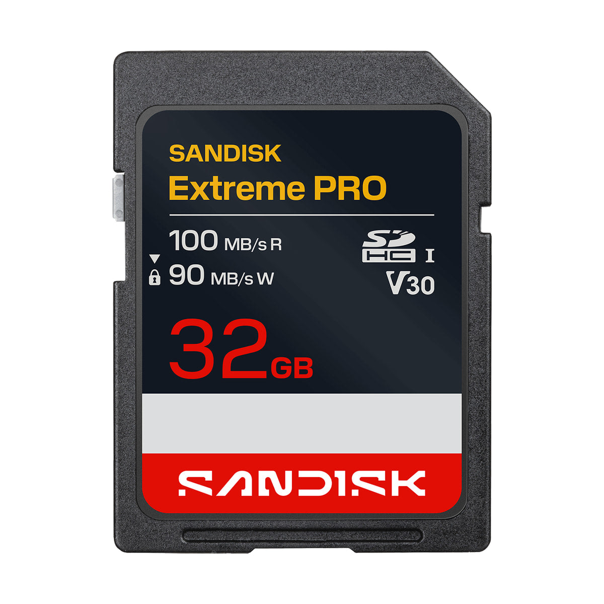 Sandisk 32GB Extreme PRO UHS-I SDHC Memory Card — front view view