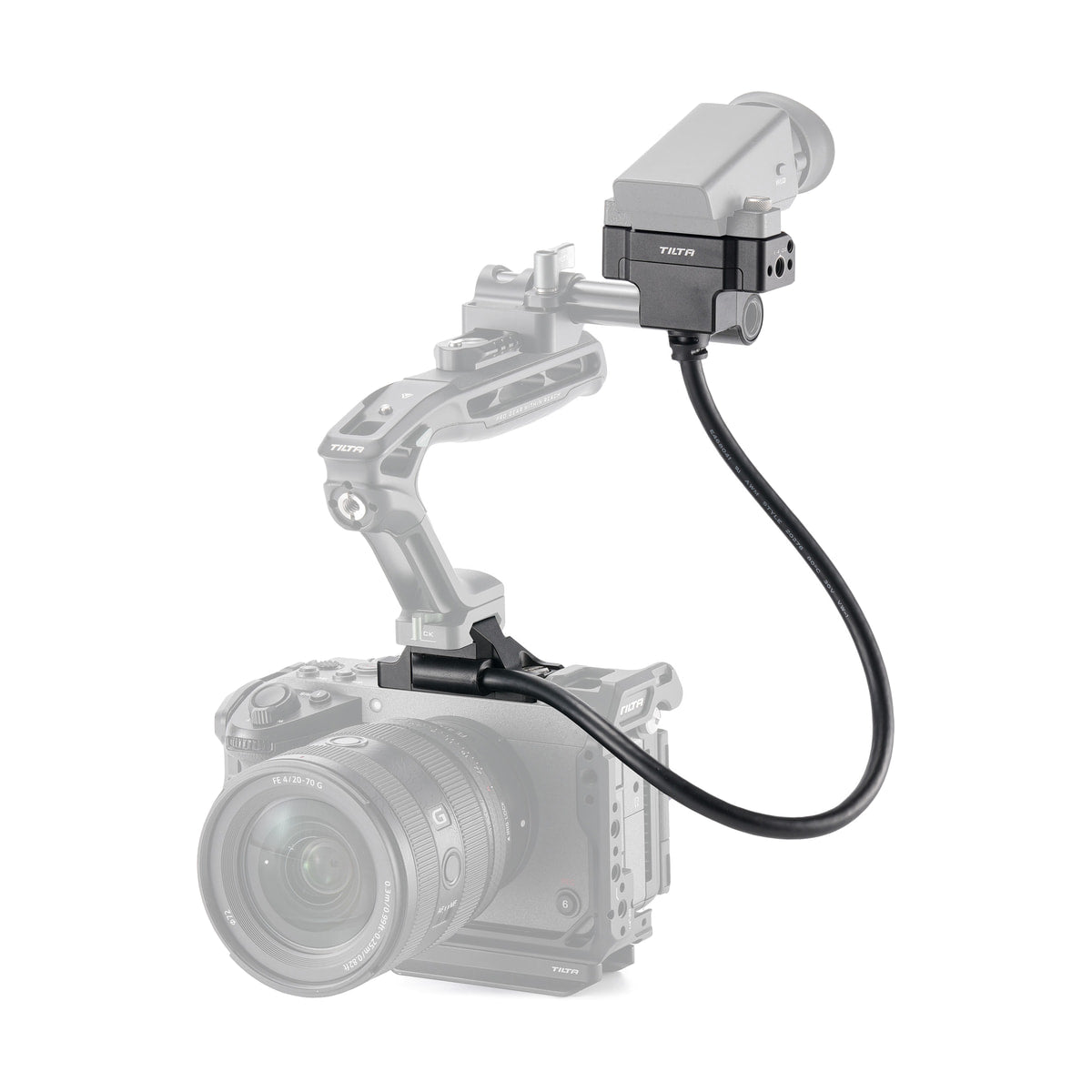 Tilta EVF Extension Kit for Sony FX5 — evf bracket mounted on a camera view
