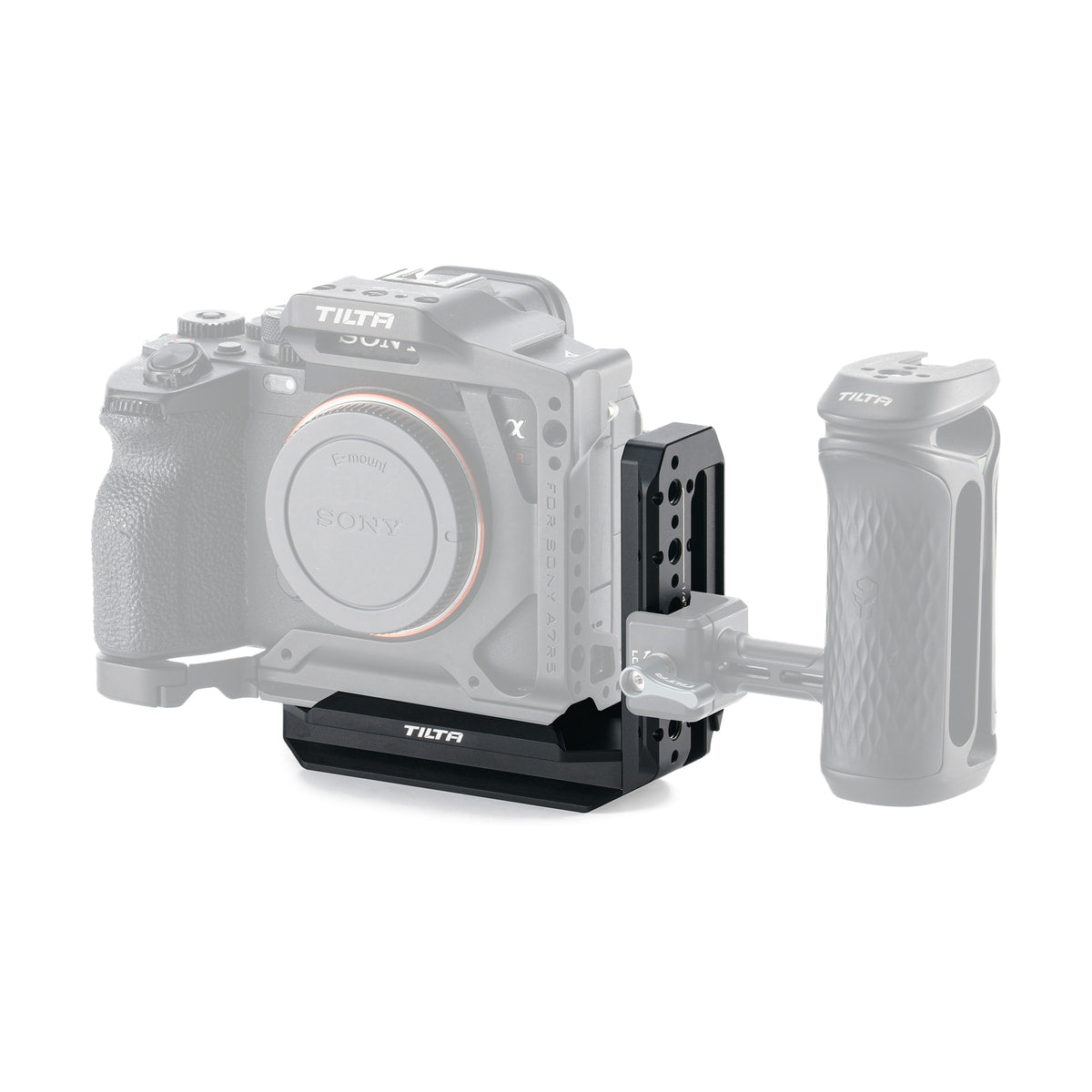 Tilta Universal Vertical Mounting Bracket — bracket mounted on camera side view view