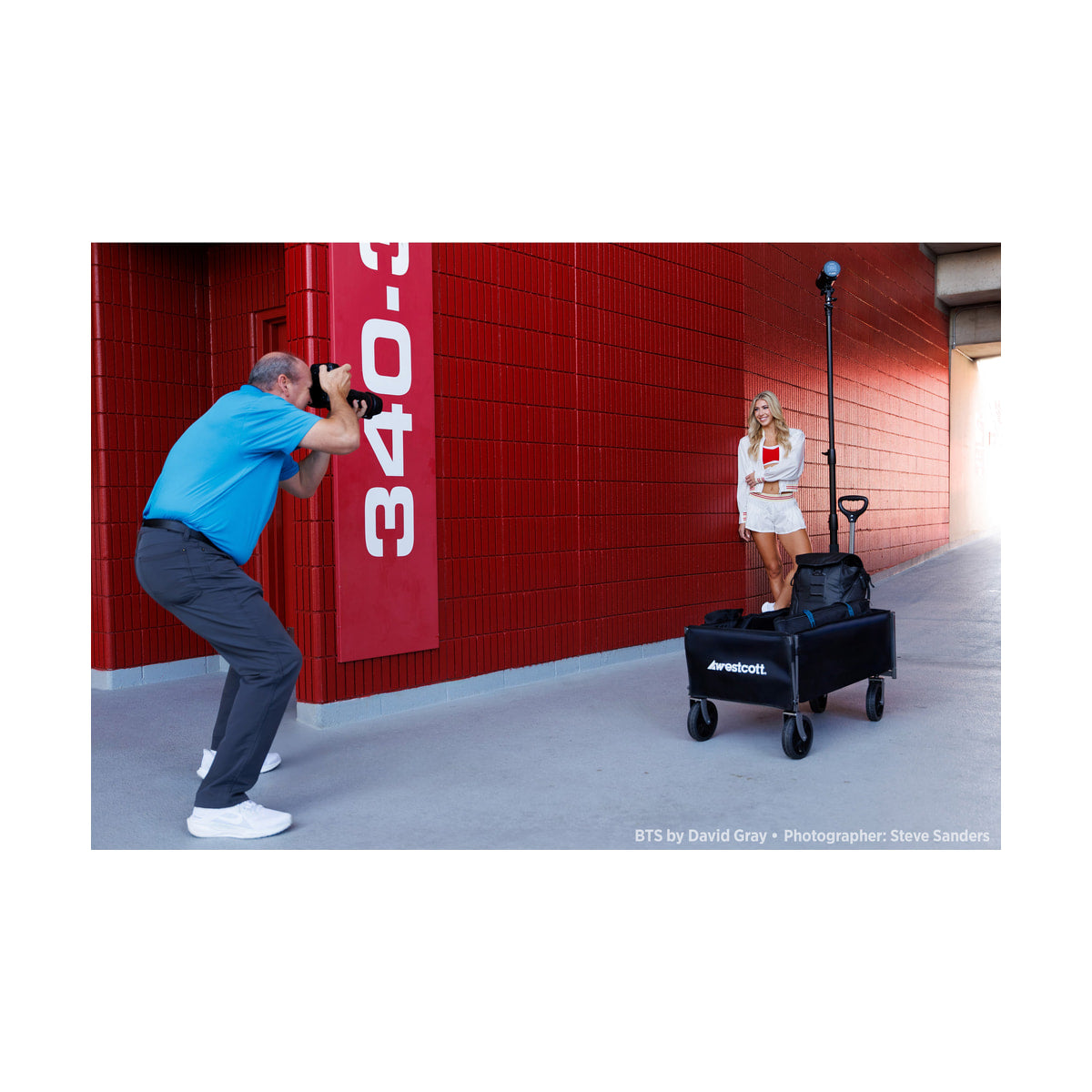Westcott Photography Wagon — behind the scenes use with loaded wagon view