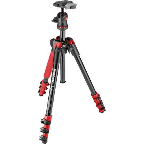 Manfrotto MKBFRA4R-BH Befree Compact Travel Tripod Red, tripods photo tripods, Manfrotto - Pictureline - 1