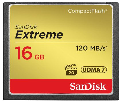 SanDisk Extreme 16GB CF Memory Card 120MB/s, camera memory cards, SanDisk - Pictureline