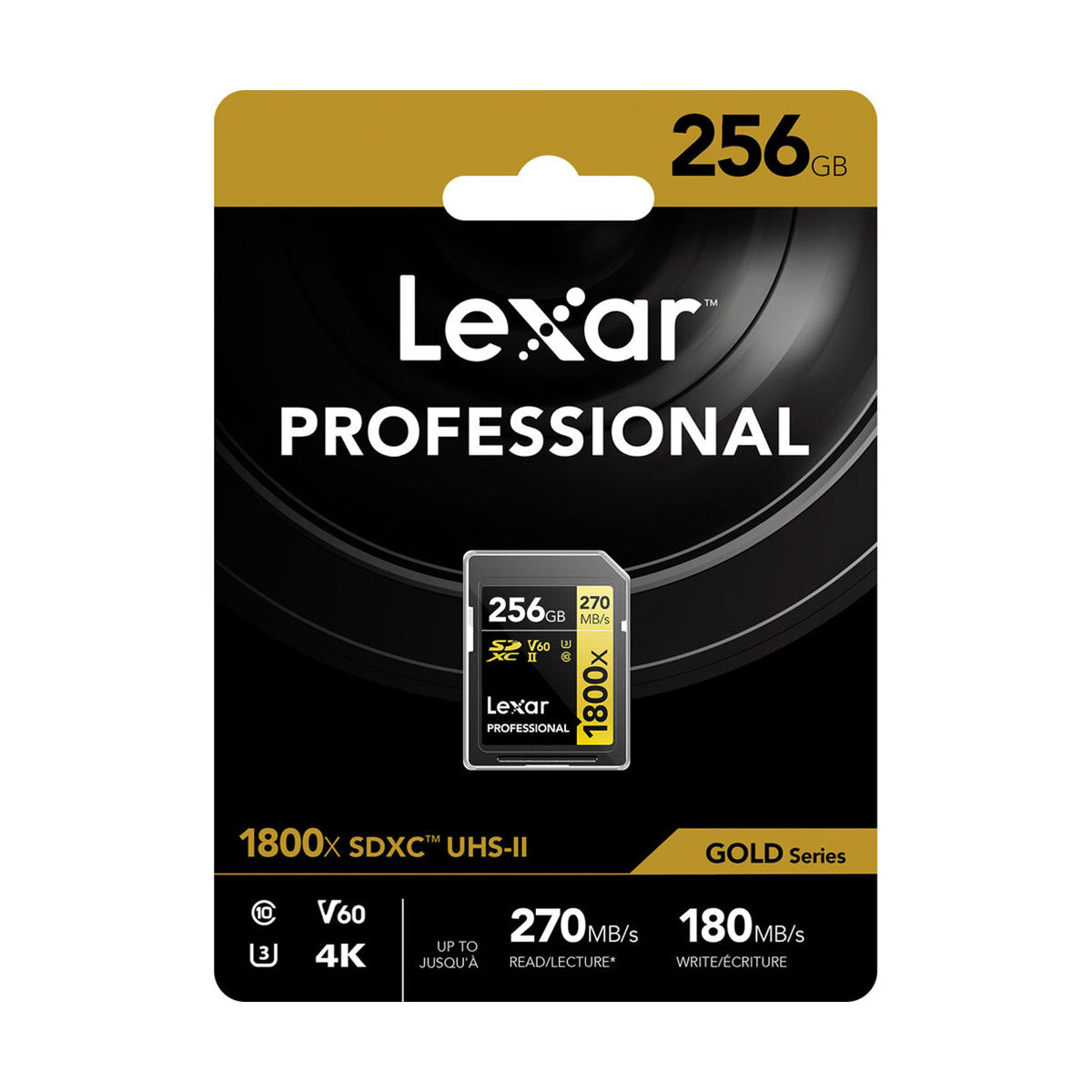 Lexar 256GB Professional 1800x UHS-II SDXC (V60) Memory Card
