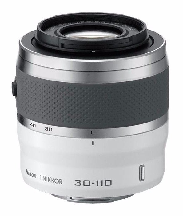 Nikon 1 Nikkor 30-110mm f/3.8-5.6 VR CX Lens White, discontinued, Nikon - Pictureline 