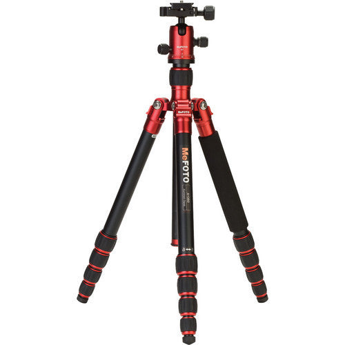 MeFOTO GlobeTrotter Carbon Fiber Travel Tripod Kit (Red), tripods travel & compact, MeFOTO - Pictureline - 1