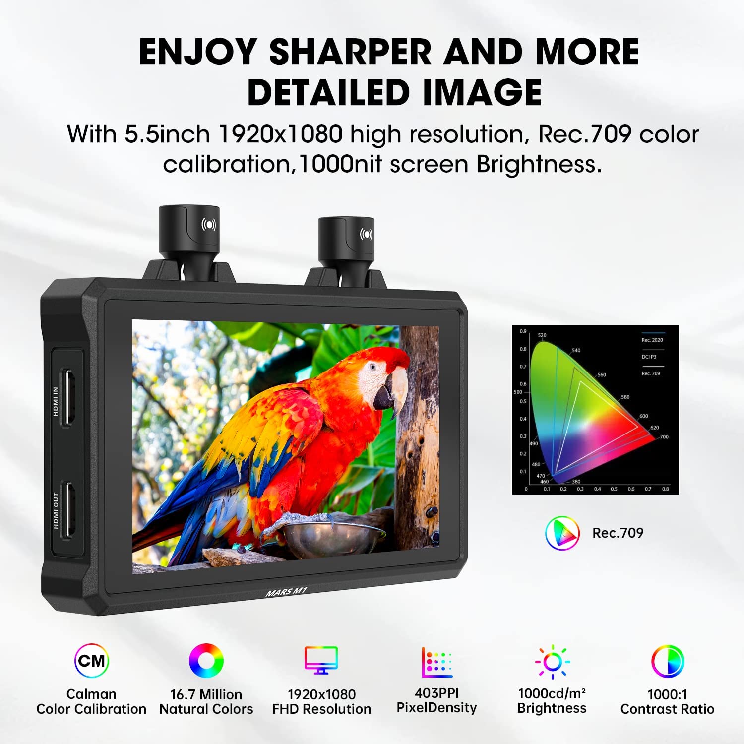 Hollyland Mars M1 5.5" Wireless Transceiver Monitor Kit (Set of 2)