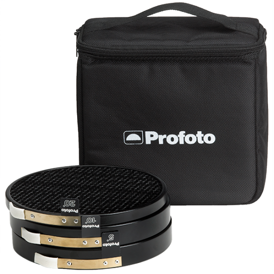 Profoto Grid Kit w/Bag (5, 10, 20 Degree), lighting barndoors and grids, Profoto - Pictureline
