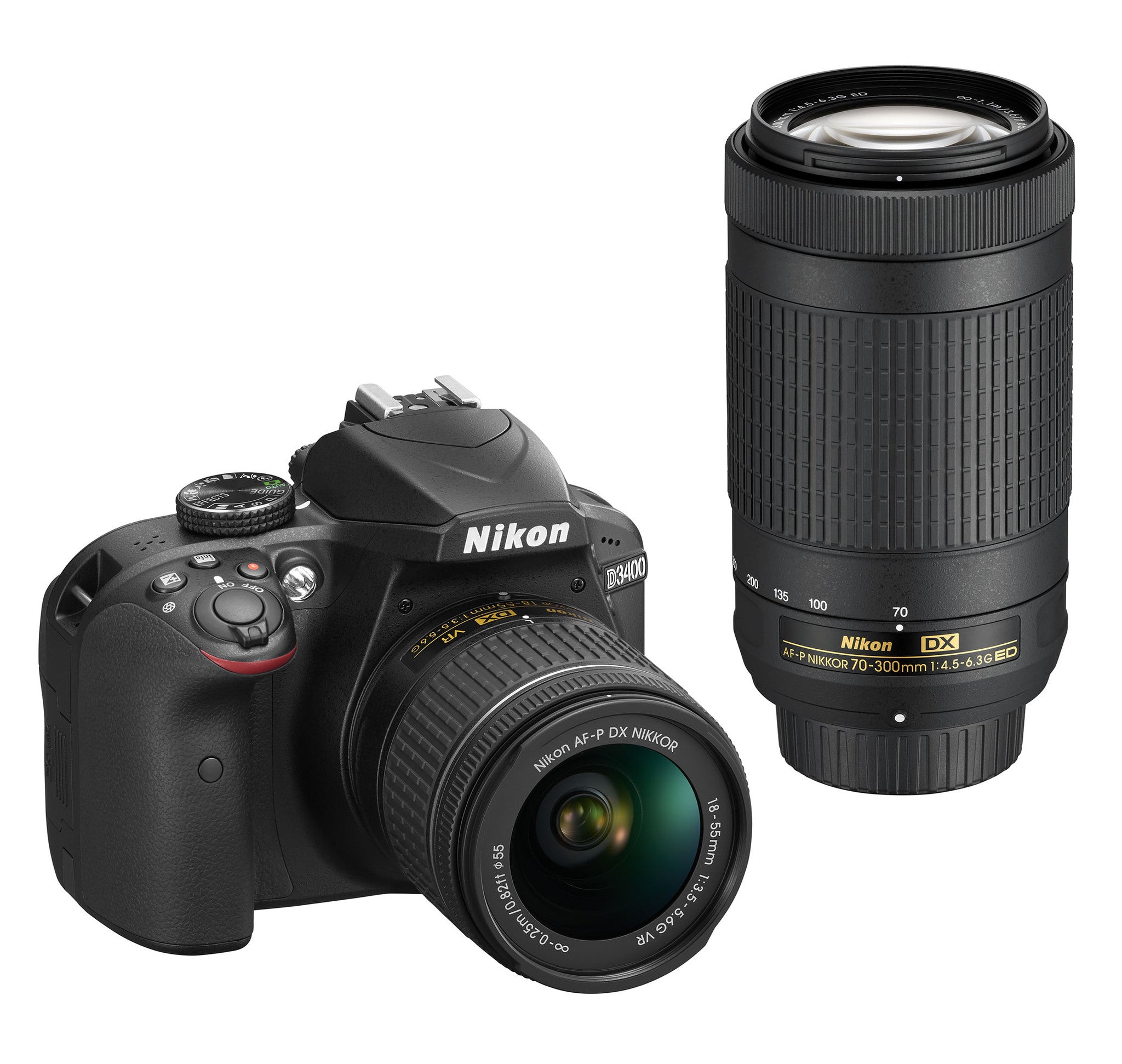 Nikon D3400 Digital SLR Camera Lens Kit (18-55mm 70-300mm)