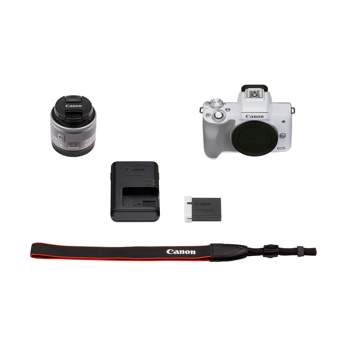 Canon EOS M50 Mark II with EF-M 15-45mm IS STM Lens Kit (White)
