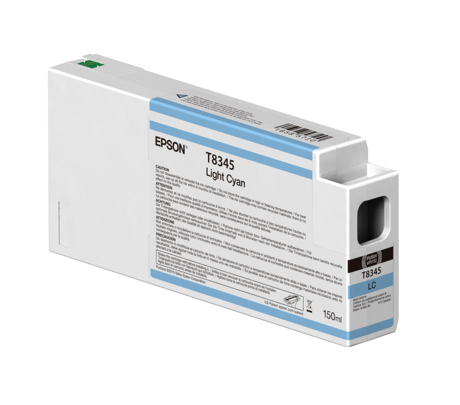 Epson T834500 P6000/P7000/P8000/P9000 Ultrachrome HD Ink 150ml Light Cyan, papers ink large format, Epson - Pictureline 