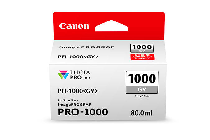Canon PFI-1000 LUCIA PRO Gray Ink 80ml (PRO-1000), papers ink large format, Canon - Pictureline 
