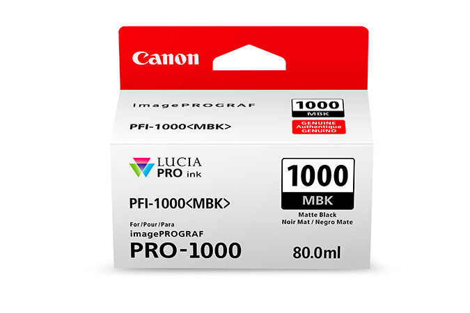 Canon PFI-1000 LUCIA PRO Matte Black Ink 80ml (PRO-1000), papers ink large format, Canon - Pictureline 