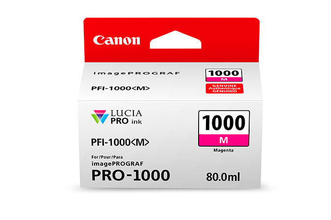 Canon PFI-1000 LUCIA PRO Magenta Ink 80ml (PRO-1000), papers ink large format, Canon - Pictureline