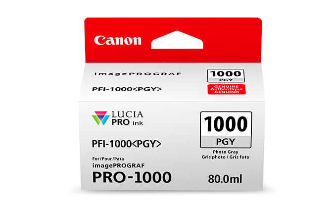 Canon PFI-1000 LUCIA PRO Photo Gray Ink 80ml (PRO-1000), papers ink large format, Canon - Pictureline