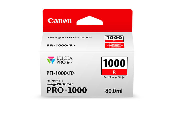 Canon PFI-1000 LUCIA PRO Red Ink 80ml (PRO-1000), papers ink large format, Canon - Pictureline