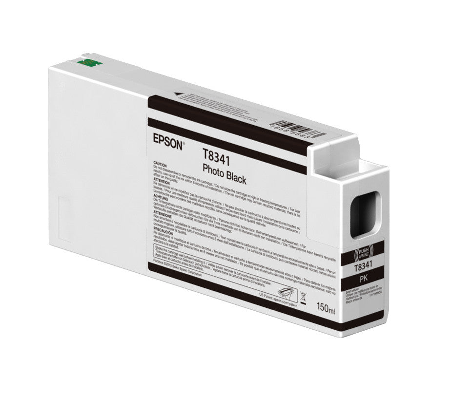 Epson T834100 P6000/P7000/P8000/P9000 Ultrachrome HD Ink 150ml Photo Black, papers ink large format, Epson - Pictureline
