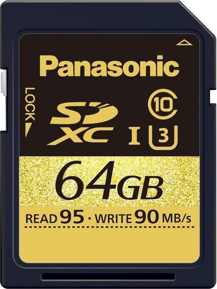 Panasonic Gold U3 64GB SDXC Class 10, discontinued, Panasonic - Pictureline