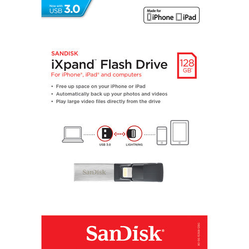 SanDisk iXpand 128GB Lightening USB Flash Drive