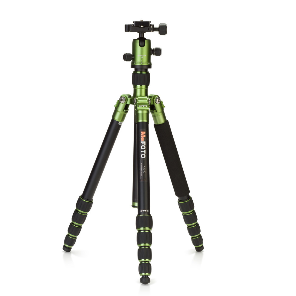 MeFOTO GlobeTrotter Aluminum Travel Tripod Kit (Green), tripods travel & compact, MeFOTO - Pictureline - 1