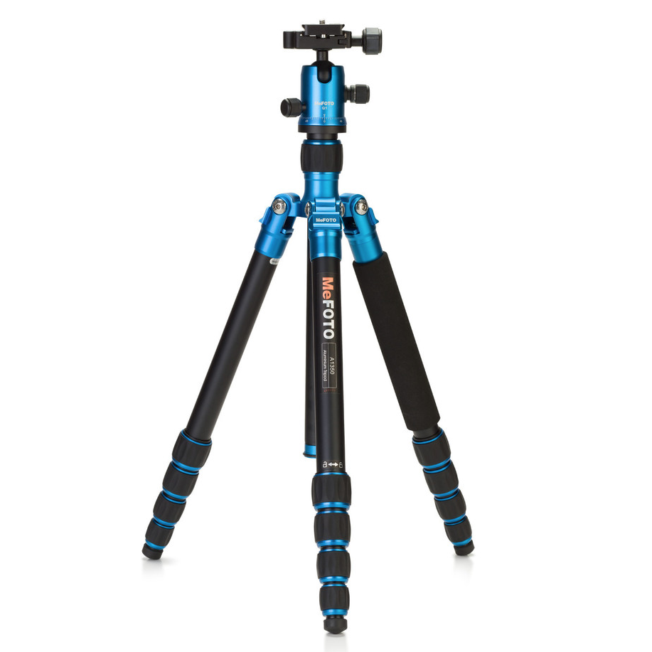 MeFOTO GlobeTrotter Aluminum Travel Tripod Kit (Blue), tripods travel & compact, MeFOTO - Pictureline  - 1