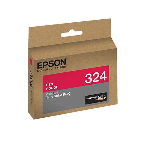 Epson T324720 P400 Red UltraChrome HG2 Ink Cartridge, printers ink small format, Epson - Pictureline