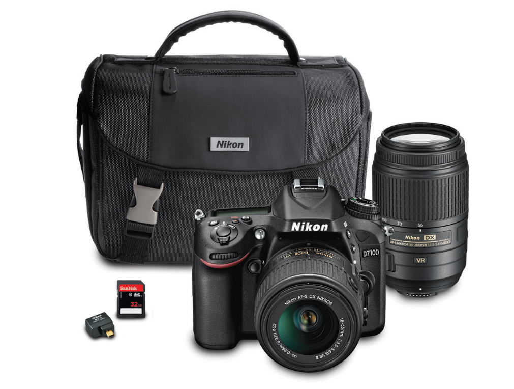 Nikon D7100 Dual Lens Wi-Fi Camera Kit w/18-55mm VR II & 55-300mm VR Lens, camera dslr cameras, Nikon - Pictureline - 1